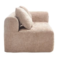 Bequemes Doppelsofa mit Kissen, Seitentaschen für Fernbedienung und Handy, 158X90X60 cm, Khaki(m-7)