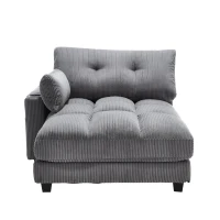 Palm-Sessel mit austauschbaren linken und rechten Armlehnen, drei Becherhaltern und einer Seitentasche, USB-Anschlüssen an den Seitenlehnen, 140L x 112B x 81H, Grau(m-1)