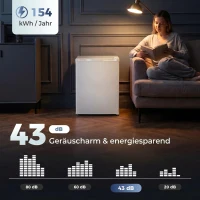HOMCOM Mini-vriezer 59,1 l, tafelmodel, omkeerbare deur, uitneembare planken, instelbare temperatuur, wit(m-7)