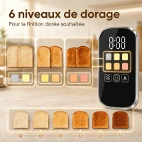 HOMCOM Ensemble Bouilloire et Grille-Pain en Inox, Bouilloire 2200W 1,5L, Grille-Pain 2 Tranches, Écran Tactile LED, Argenté(m-6)