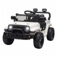 AIYAPLAY 12V Electric Car for Kids with Remote, Dual Motors, Rear Suspension, Soft Start, Music, Lights for 3-8 Years, White(m-15)