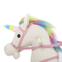 AIYAPLAY Caballito Balancín para Bebés Diseño Unicornio con Sonido Caballo Balancín Base de Madera para Niños 1-3 Años Crema(m-10)