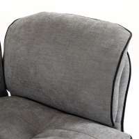 HOMCOM Silla de Escritorio con Reposapiés Reposabrazos Abatibles Respaldo Alto y Reclinable 145° Reposacabezas Ajustable Gris(m-12)