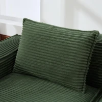 Modulares Doppelsitz-Cordsofa mit Becherhaltern und Seitentaschen, Federkern und hochdichtem Schaumstoff, 188L x 90B x 75H cm, Grün(m-6)