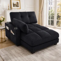 Palm-Sessel mit austauschbaren linken und rechten Armlehnen, drei Becherhaltern und einer Seitentasche, USB-Anschlüssen an den Seitenlehnen, 140L x 112B x 81H,Schwarz(m-2)