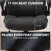 HOMCOM Office Chair, Executive Desk Chair with Flip-up Armrest, Thick Padding, 360 Degree Swivel, Dark Grey(m-7)