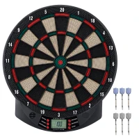 HOMCOM Diana Electrónica con 6 Dardos y 30 Puntas Pantalla LCD 26 Juegos y 185 Variaciones para 8 Jugadores(m-12)