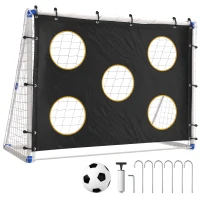 SPORTNOW Football Goal, 183 x 96 x 130 cm Portable Practice Football Net with Target Cloth and PVC ball, Tetoron Training Goal(m-15)