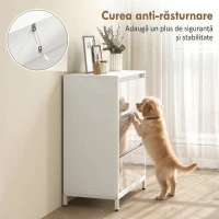HOMCOM Comodă cu 3 Sertare și Fronturi Oglindă, Design Modern pentru Dormitor sau Hol, 60x35x80 cm, Albă(m-6)