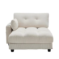 Palm-Sessel mit austauschbaren linken und rechten Armlehnen, drei Becherhaltern und einer Seitentasche, USB-Anschlüssen an den Seitenlehnen, 140L x 112B x 81H, Beige(m-9)
