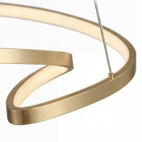 HOMCOM Suspension Luminaire avec 2 Anneaux, Lustre Suspendu LED à 3 Températures de Couleur, Hauteur Réglable, Doré(m-12)