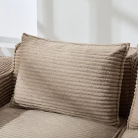 Modulares Doppelsitz-Cordsofa mit Becherhaltern und Seitentaschen, Federkern und hochdichtem Schaumstoff, 188L x 90B x 75H cm, Khaki(m-5)