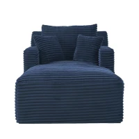 Moderner Cord-Loungesessel, bequemes Schlafsofa/Liegestuhl, geeignet für Wohnzimmer und Büro, 100L x 166B x 72H cm, Blau(m-1)