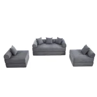 Bequemes Familiensofa mit Stauraum, frei kombinierbar, 270L x 180B x 64H cm, Dunkelgrau(m-9)