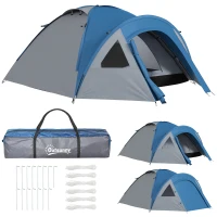 Outsunny Dubbelwandige koepeltent familietent voor 4 personen outdoor iglo waterdicht(m-15)