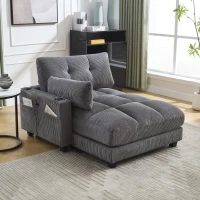 Palm-Sessel mit austauschbaren linken und rechten Armlehnen, drei Becherhaltern und einer Seitentasche, USB-Anschlüssen an den Seitenlehnen, 140L x 112B x 81H, Grau(m-5)