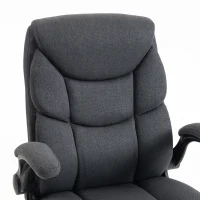 HOMCOM Office Chair, Executive Desk Chair with Flip-up Armrest, Thick Padding, 360 Degree Swivel, Dark Grey(m-10)