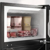 HOMCOM Mini Réfrigérateur Congélateur 90 L, Petit Frigo Compact Silencieux, 2 Portes Réversibles, Thermostat Réglable, Noir(m-13)