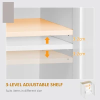 HOMCOM Nordic Sideboard Storage Cabinet with Adjustable Shelf Coffee Bar Cabinet Two Doors 60 x 30 x 90 cm White(m-5)