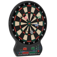 HOMCOM Electronic Hanging Dartboard LED Digital Score Set 27 Games and 202 Variations with 12 Soft Tip Darts(m-10)