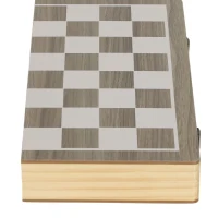 SPORTNOW 15 Inch Chess Set, Foldable Chess and Draughts Set, Brown(m-12)