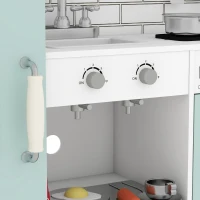 AIYAPLAY Cozinha de Madeira com Luzes e Sons, Exaustor, Dispensador de Água, Máquina de Café, Frigorífico e Forno(m-13)