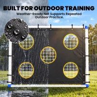 SPORTNOW Football Goal, 183 x 96 x 130 cm Portable Practice Football Net with Target Cloth and PVC ball, Tetoron Training Goal(m-6)