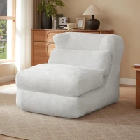 Knochenloser Sofa-Kombinationssitz, umwandelbar von einem einzelnen Sessel in einen Sessel, geeignet für Wohnzimmer und Schlafzimmer, 90L x 118B x 86H cm,Weiß(m-4)
