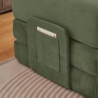 Knochenloses modulares Sofa, umbaubar in ein Bett, umfasst 2 Polster und einen Stahlrahmen, 204L x 97B x 65H cm, Grün(m-6)