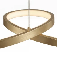 HOMCOM Suspension Luminaire avec 2 Anneaux, Lustre Suspendu LED à 3 Températures de Couleur, Hauteur Réglable, Doré(m-11)