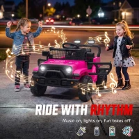 AIYAPLAY Voiture Électrique Enfants 12V, Buggy Électrique Enfants, 2-4 km/h, 2 Moteurs, Télécommande, Batterie Lithium, Rose(m-9)