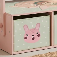 AIYAPLAY Banco Infantil Convertible 3 en 1 Juego de Mesa y Silla Baúl de Juguetes con 2 Cajones de Tela 3-6 Años Rosa(m-9)