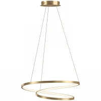 HOMCOM Suspension Luminaire avec 2 Anneaux, Lustre Suspendu LED à 3 Températures de Couleur, Hauteur Réglable, Doré(m-16)