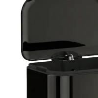 HOMCOM 20 L Kitchen Pedal Bin, Metal Rubbish Bin with Removable Inner Bucket, Soft-Close & Stay-Open Lid, High Gloss Black(m-10)