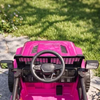 AIYAPLAY 12V Electric Car for Kids with Remote, Dual Motors, Rear Suspension, Soft Start, Music, Lights for 3-8 Years, Pink(m-8)