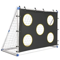 SPORTNOW Football Goal, 183 x 96 x 130 cm Portable Practice Football Net with Target Cloth and PVC ball, Tetoron Training Goal(m-1)