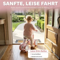 AIYAPLAY Opvouwbare kinderloopfiets met lichtgevende stille EVA-wielen en verstelbaar zadel, roze(m-7)
