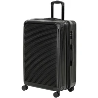 HOMCOM Valigia Rigida Media 71L Espandibile con 4 Ruote e Lucchetto TSA, 43x28x66 cm, Nero(m-1)