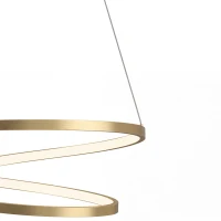 HOMCOM Suspension Luminaire avec 2 Anneaux, Lustre Suspendu LED à 3 Températures de Couleur, Hauteur Réglable, Doré(m-13)