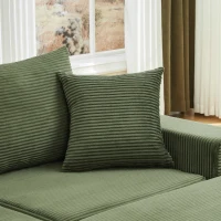 Knochenlose Sofabestuhlung mit rutschfester Basis, mit breiten Armlehnen, bequemen Rückenlehnen und einem hochelastischen Polster, Maße 259,5 L x 96 B x 64,5 H cm, Grün(m-9)