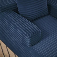 Knochenloses Cordsofa, bequemes Schlafsofa / unzusammengebauter Liegestuhl, Liegestuhl für Wohnzimmer und Büro, 81L x 117B x 50H cm, Blau(m-8)