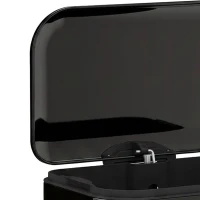 HOMCOM 50 L Kitchen Pedal Bin, Metal Rubbish Bin with Removable Inner Bucket, Soft-Close & Stay-Open Lid, High Gloss Black(m-10)