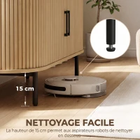 HOMCOM Meuble TV 106 cm, Meuble Télé pour 50 Pouces, 2 Portes Coulissantes à Tambour 4 Compartiments Étagères Réglables, Chêne(m-6)