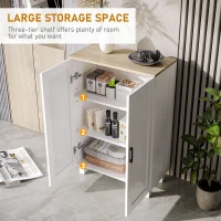 HOMCOM Nordic Sideboard Storage Cabinet with Adjustable Shelf Coffee Bar Cabinet Two Doors 60 x 30 x 90 cm White(m-4)