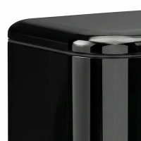 HOMCOM 20 L Kitchen Pedal Bin, Metal Rubbish Bin with Removable Inner Bucket, Soft-Close & Stay-Open Lid, High Gloss Black(m-12)