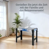 SPORTNOW 5-in-1 Speeltafel, Biljart, Tafeltennis, Hockey, Basketbal, Boogschieten, Inclusief Accessoires, MDF, Kunststof, Blauw(m-6)