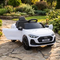 AIYAPLAY Macchina Elettrica per Bambini 12V Audi A5L con Telecomando, 2 Motori e Telecomando, Bianco(m-8)
