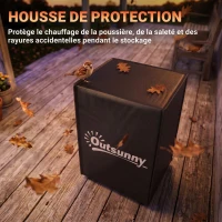 Outsunny Chauffage d'Appoint Gaz Portable 4,2kW Infrarouge Compact 2 Freins Système ODS Anti-Basculement Housse 37x29x55cm Noir(m-7)