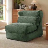 Knochenloser Sofa-Kombinationssitz, umwandelbar von einem einzelnen Sessel in einen Sessel, geeignet für Wohnzimmer und Schlafzimmer, 90L x 118B x 86H cm,Grün(m-4)