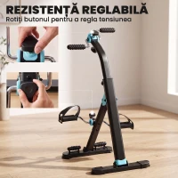 SPORTNOW Pedalieră de recuperare pliabilă cu ecran LCD și role de masaj(m-4)